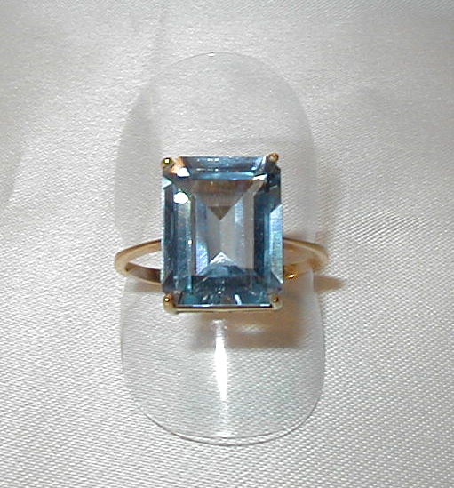 Joyas oro ley ANILLO AGUAMARINA