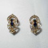 Joyas oro ley PENDIENTES   ZAFIROS  Y  CIRCONITAS