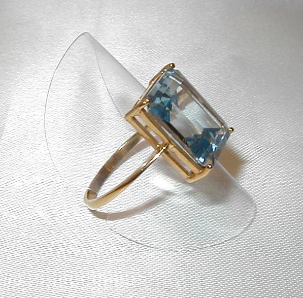 Joyas oro ley ANILLO AGUAMARINA - Image 2
