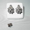 Joyas oro blanco  ARETES DIAMANTES . TREBOL
