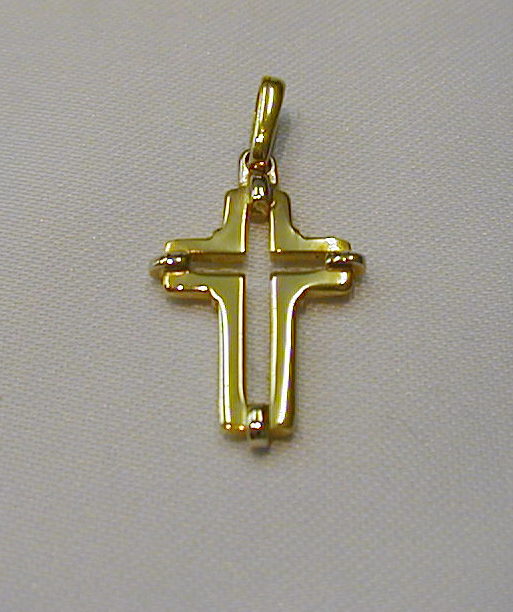 Joya-oro-bicolor-COLGANTE CRUZ LAZOS
