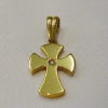 Joya-oro- COLGANTE  CRUZ   GOTICA  con  diamante