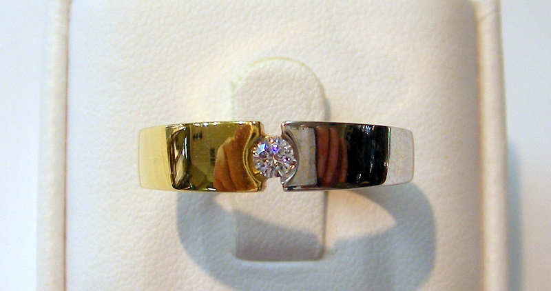 Joyas oro ANILLO DIAMANTE MONTURA BICOLOR, SOLITARIO - Imagen 3