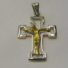 Joya-oro-COLGANTE CRUZ BICOLOR,  MOD.  SILUETA.