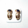 Joyas oro ley PENDIENTES   ZAFIROS  OVAL  CIRCONITAS.