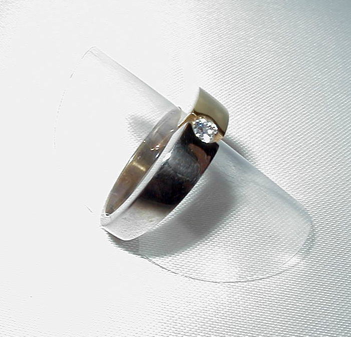 Joyas oro ANILLO DIAMANTE MONTURA BICOLOR, SOLITARIO - Imagen 2