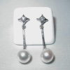 Joyas oro blanco PENDIENTES, COLGANTES PERLAS CIRCONITAS