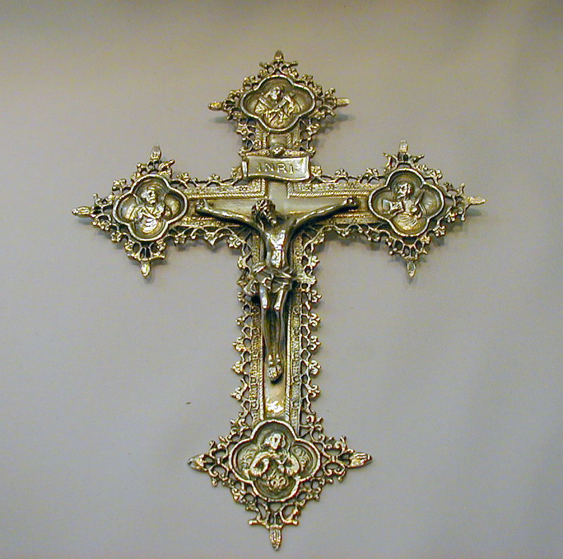 CRUZ en Plata CRISTO CUATRO EVANGELISTAS