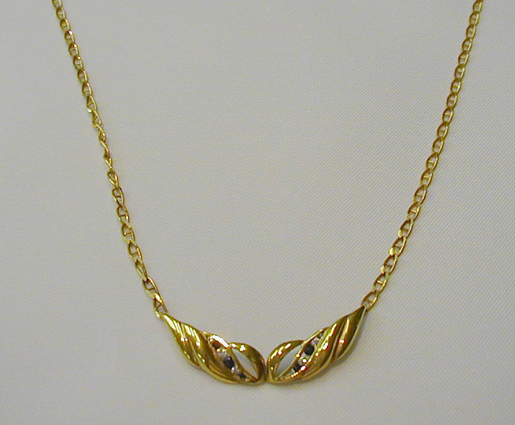 Joyas oro ley COLLAR CALABROTE ZAFIROS CIRCONITAS