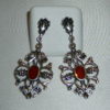 Joyas plata PENDIENTES, estilo ISABELINO  coral